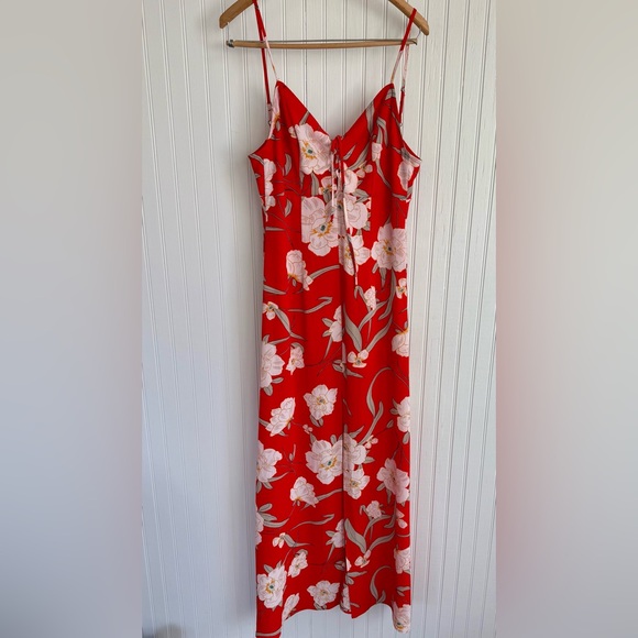 Show Me Your MuMu Dresses & Skirts - Show Me Your MuMu Red Floral Maxi Dress Size L